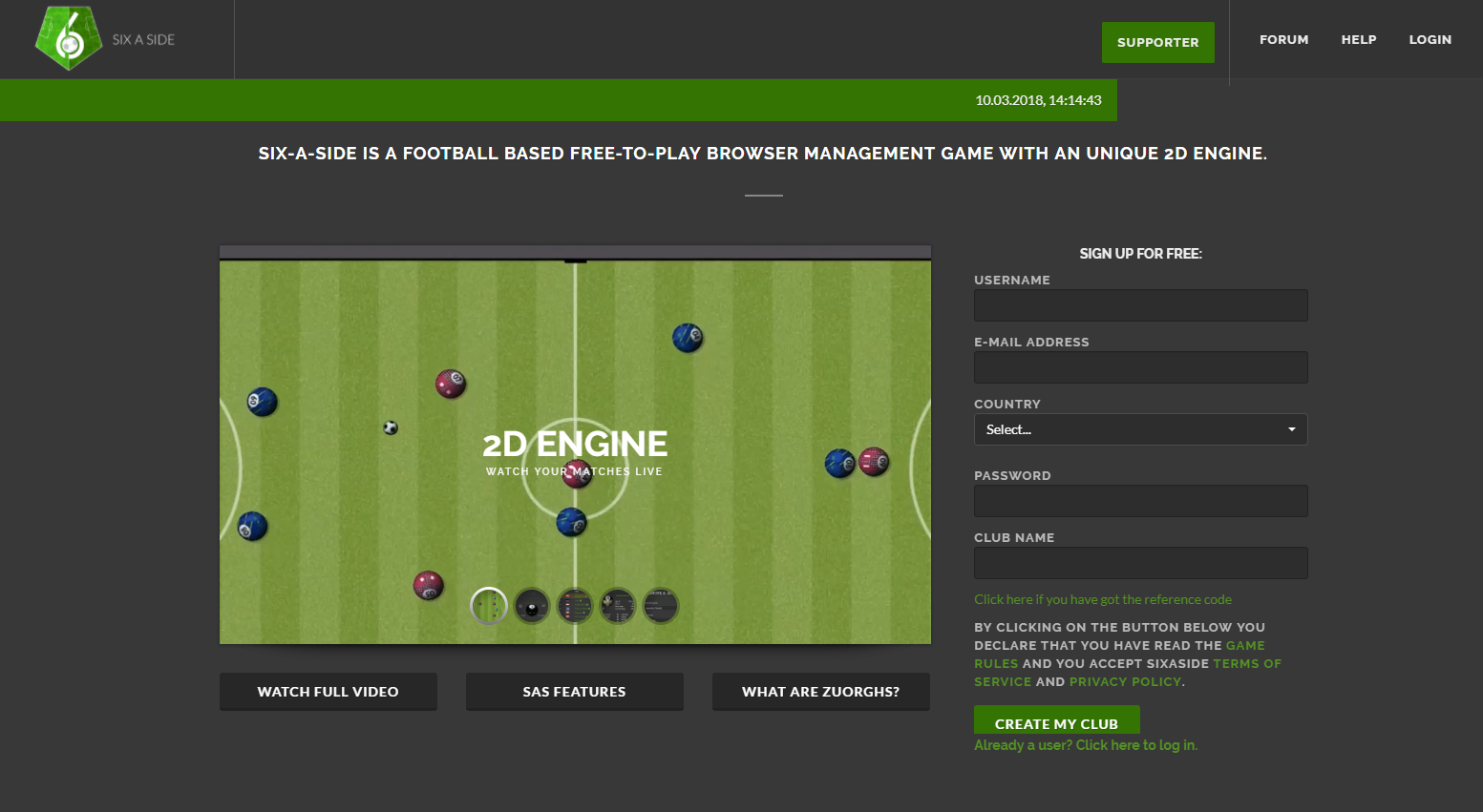six a side football manager